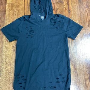 Short sleeve hoodie ripped